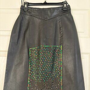 Leather skirt. With siquence. 27 inch waste.